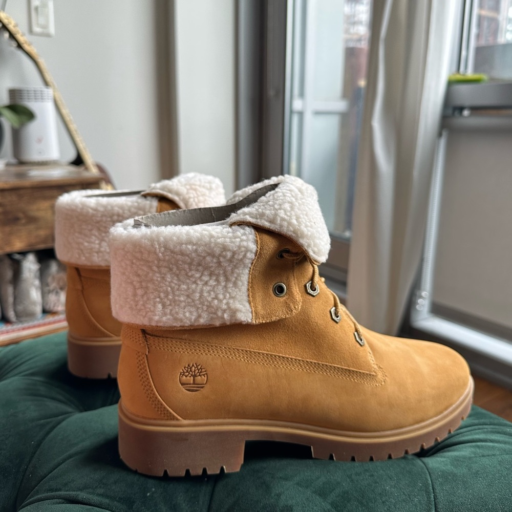 Womens Fur Lined Timberland Winter Beige Boot